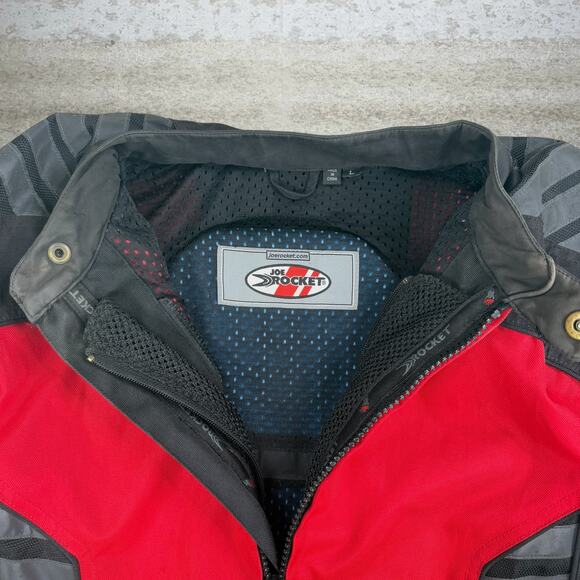Vintage Joe Rocket Motorcycle Jacket Red Black Full Zip with Padding 90s - Picture 4 of 10
